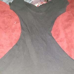 little all black skater dress that's open on bk